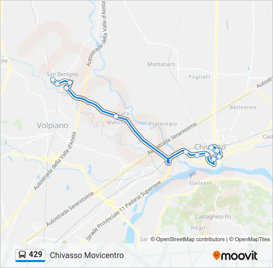 429 Bus Line Map