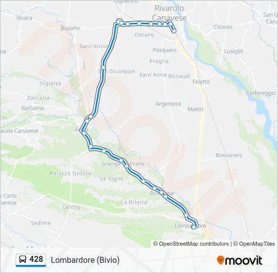 428 Route: Schedules, Stops & Maps - Lombardore (Junction) (Updated)