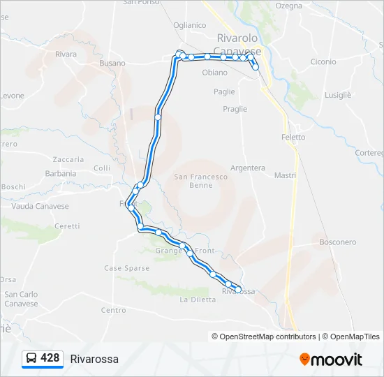 428 Bus Line Map