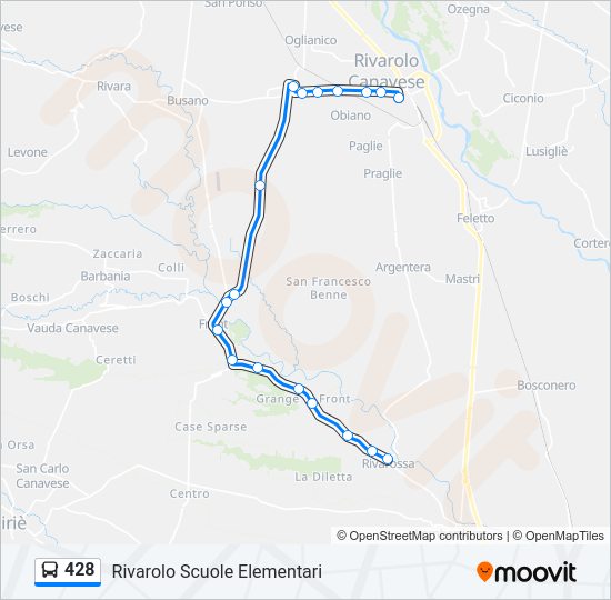 Percorso linea bus 428