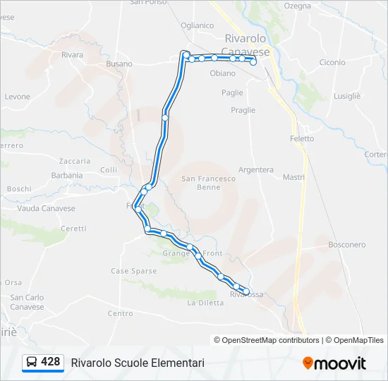 428 Bus Line Map