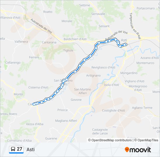 Percorso linea bus 27