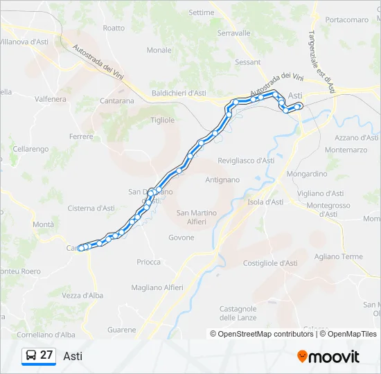 27 Bus Line Map