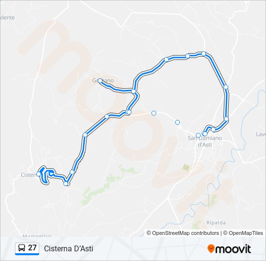 Percorso linea bus 27