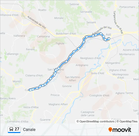 27 Bus Line Map