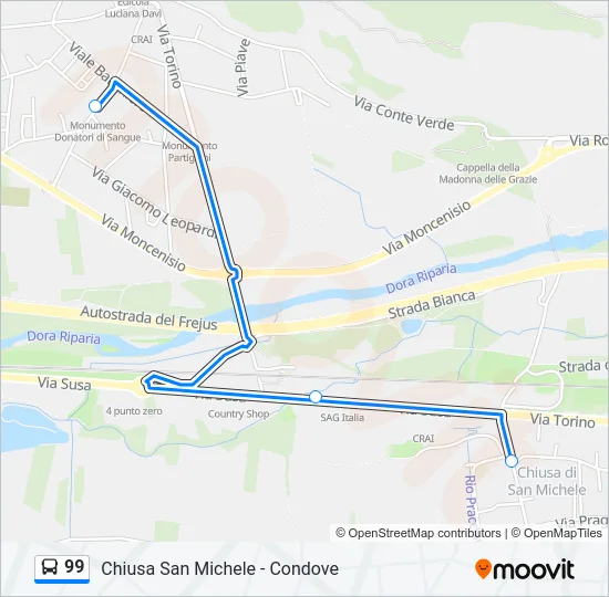 99 Bus Line Map
