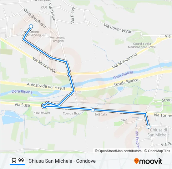 99 Bus Line Map