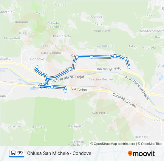 99 Bus Line Map