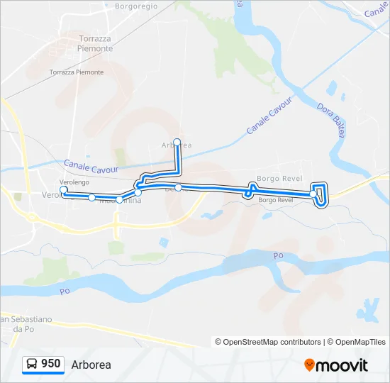 950 Bus Line Map