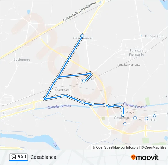 950 Bus Line Map