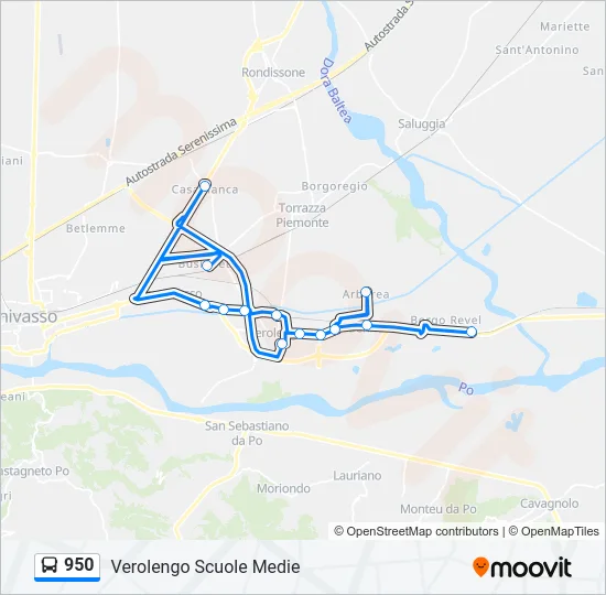 950 Bus Line Map