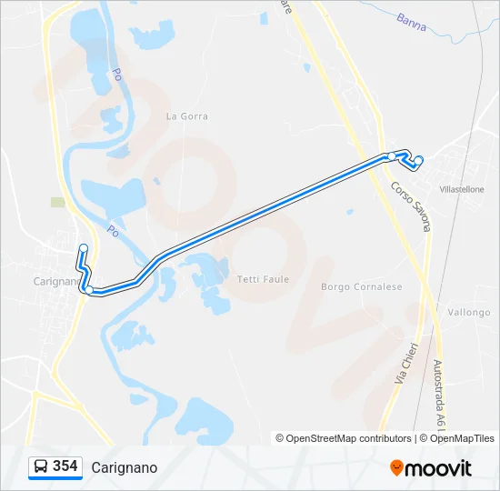 354 Bus Line Map