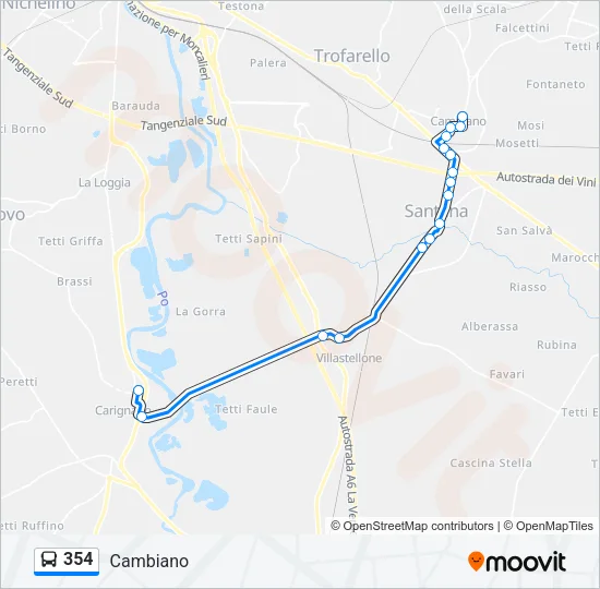 354 Bus Line Map