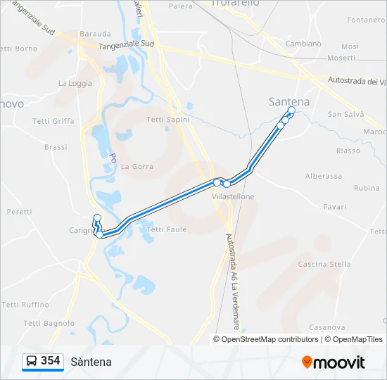 354 Bus Line Map