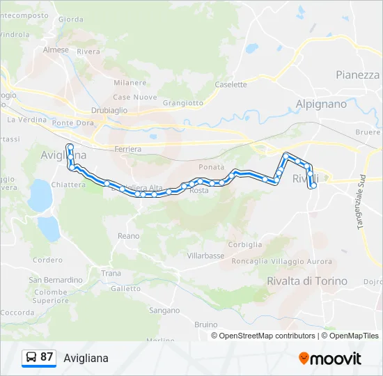 87 Bus Line Map