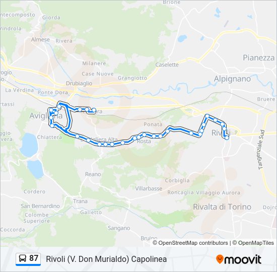 87 bus Line Map