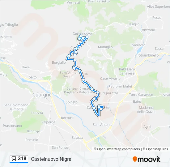 318 Bus Line Map