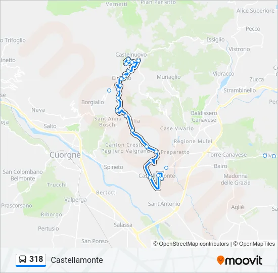 318 Bus Line Map