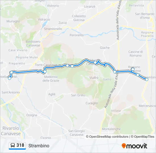 318 Bus Line Map