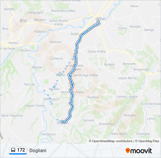 Percorso linea bus 172