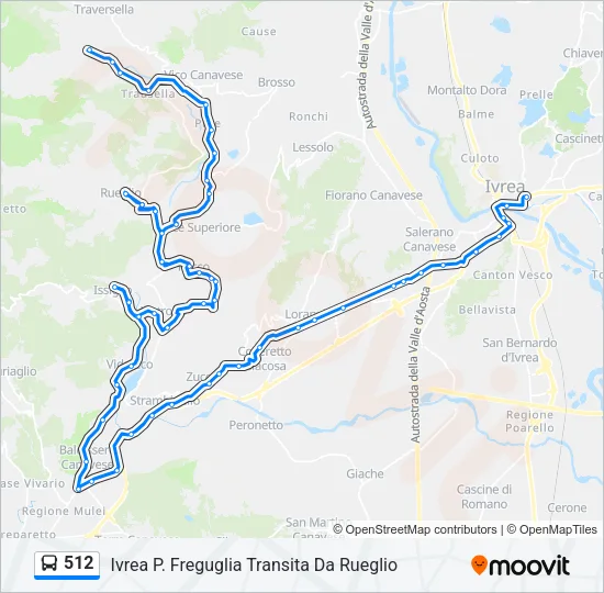 512 Bus Line Map