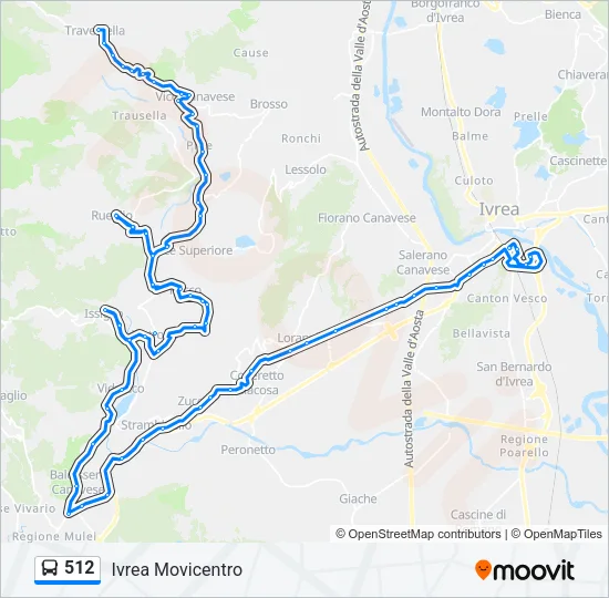 512 Bus Line Map