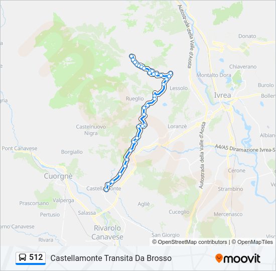 Percorso linea bus 512