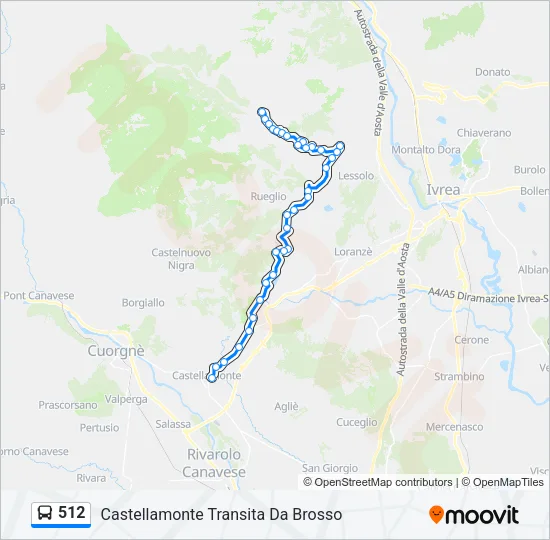512 Bus Line Map