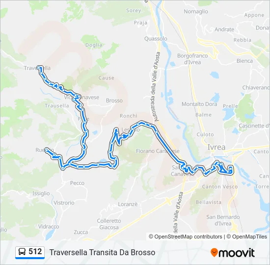 512 Bus Line Map