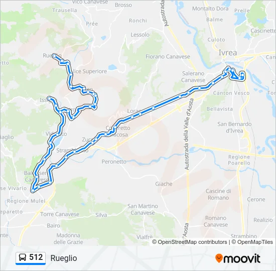 512 Bus Line Map