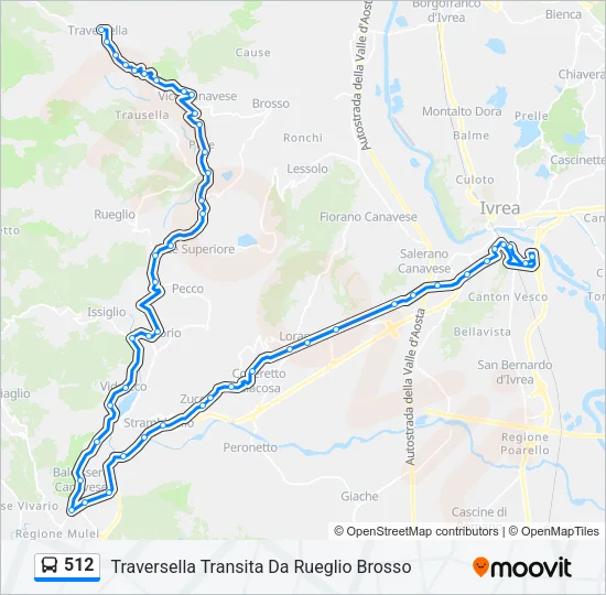 512 Bus Line Map