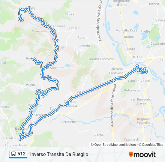 512 Bus Line Map