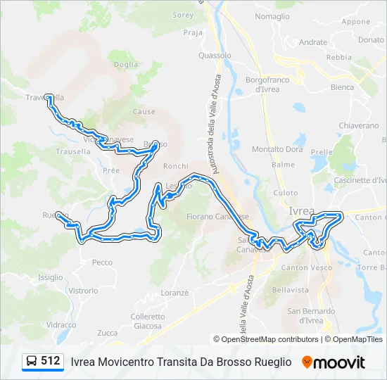512 Bus Line Map