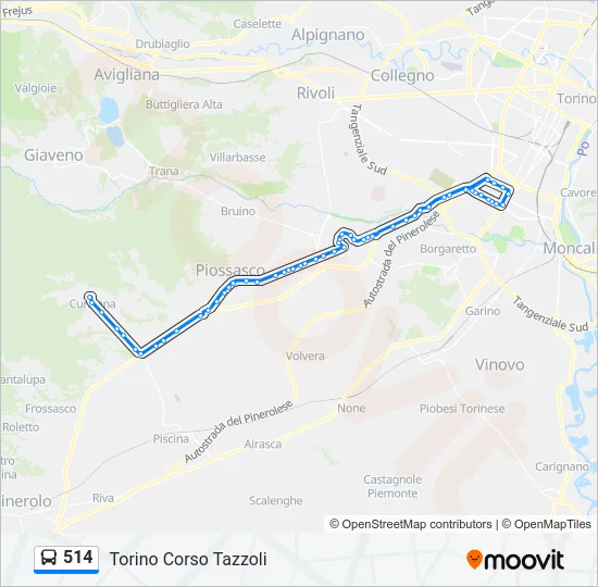 514 Bus Line Map