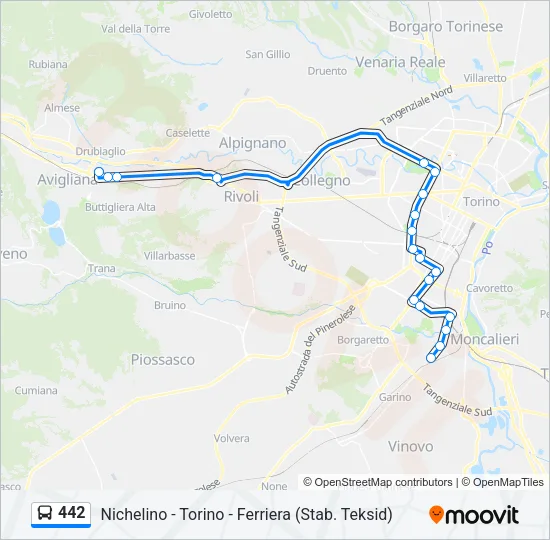 442 Bus Line Map