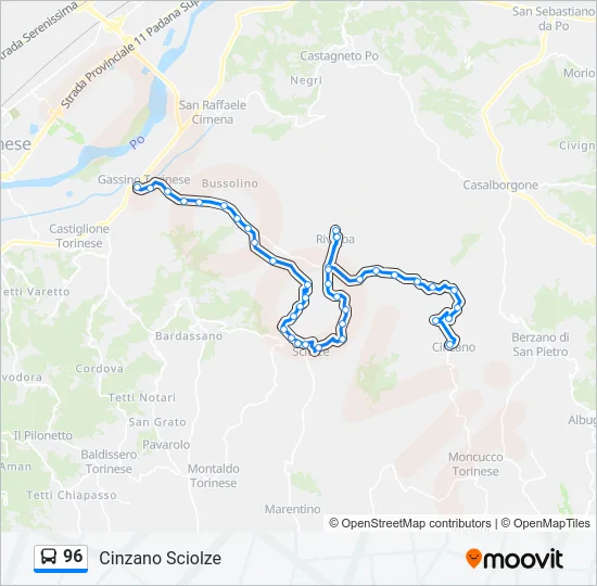 96 Bus Line Map