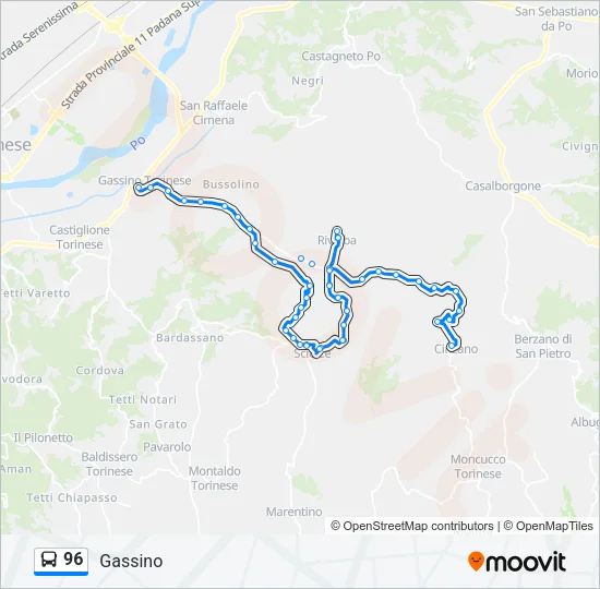 96 Bus Line Map