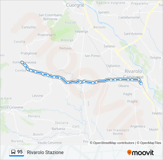 95 Bus Line Map