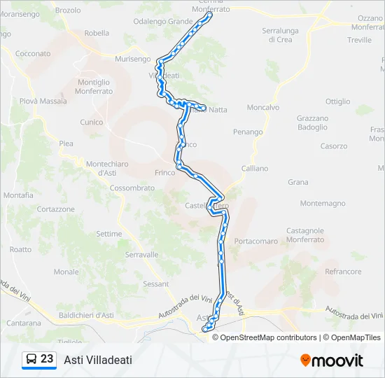 23 Bus Line Map