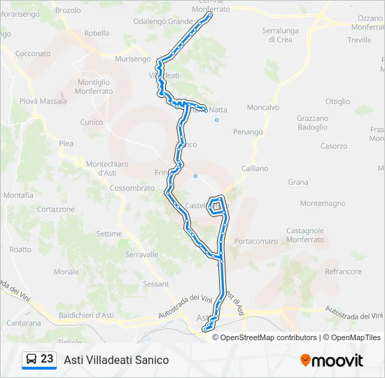 23 Bus Line Map