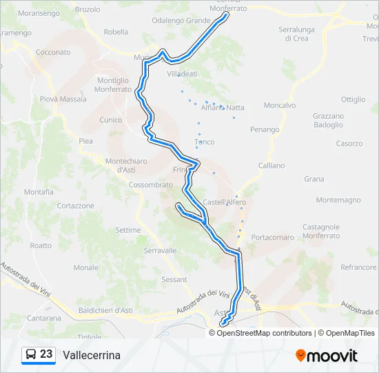 23 Bus Line Map