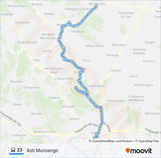 23 Bus Line Map