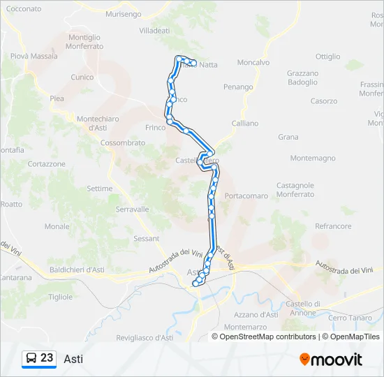23 Bus Line Map