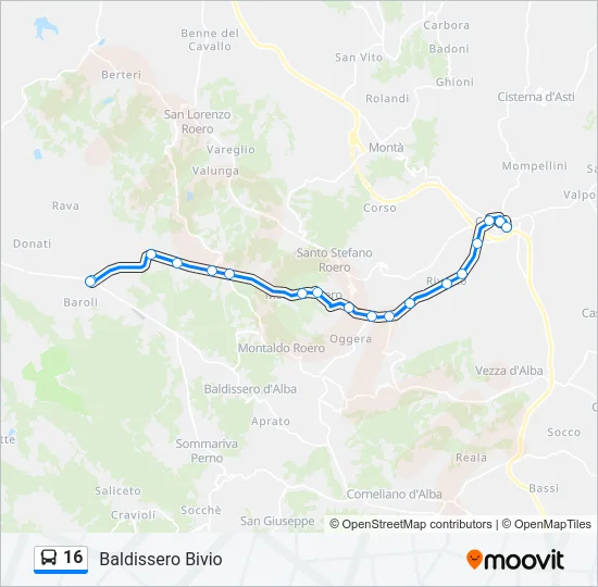 16 Bus Line Map
