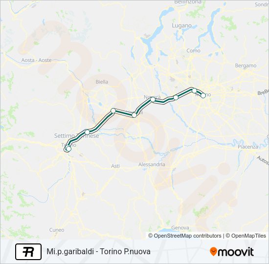 Percorso linea treno R