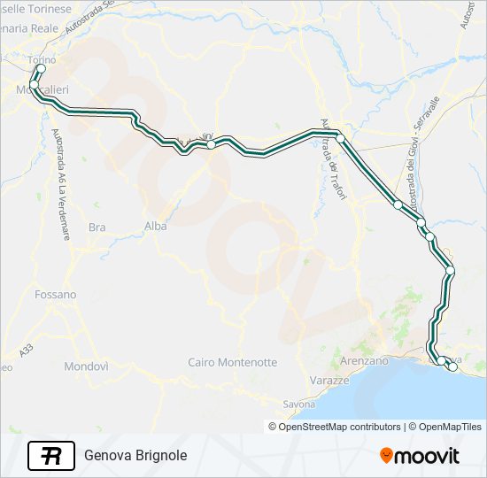 R train Line Map