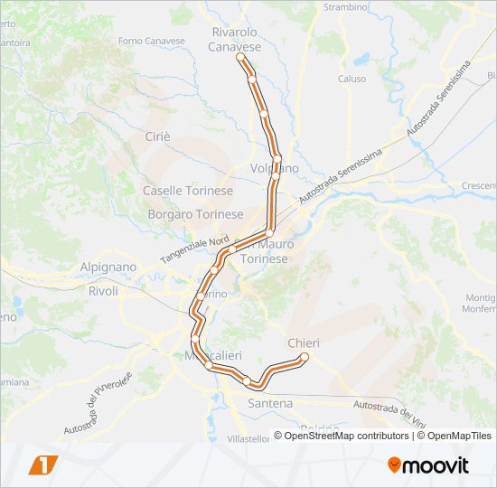 Percorso linea treno SFM1