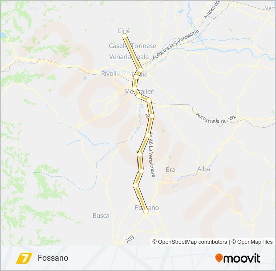 Percorso linea treno SFM7