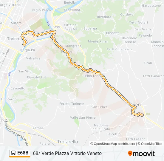 E68B Bus Line Map