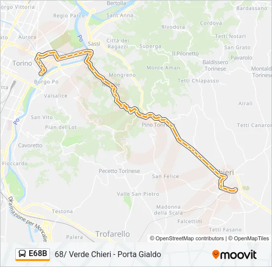 E68B Bus Line Map